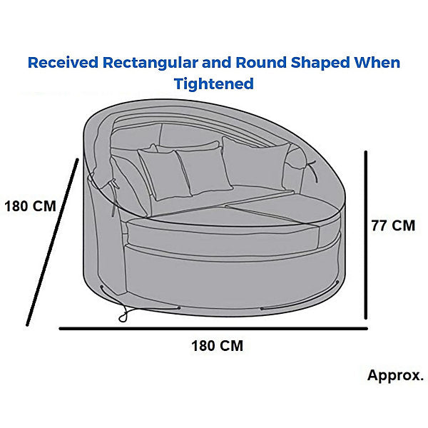 EVRE Black Bali Day Bed Outdoor Garden Furniture Set With Canopy & Cover - INC WEEKEND DELIVERY