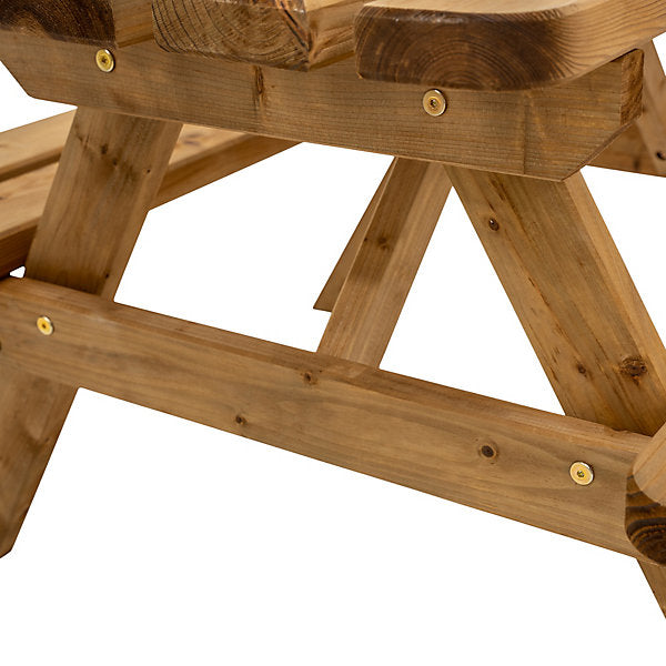 GoodHome Cabbio Wooden 4 seater Rectangular Kids picnic table