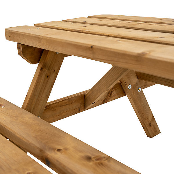 GoodHome Cabbio Wooden 4 seater Rectangular Kids picnic table