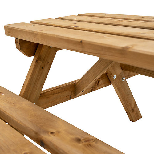GoodHome Cabbio Wooden 4 seater Rectangular Kids picnic table