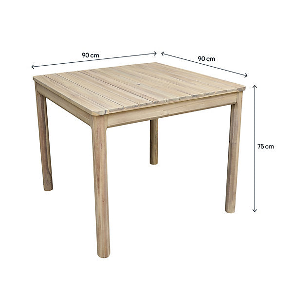GoodHome Riveo Wooden 4 seater Square Table