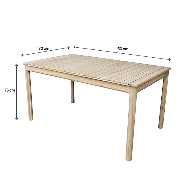GoodHome Riveo Wooden 6 seater Rectangular Table